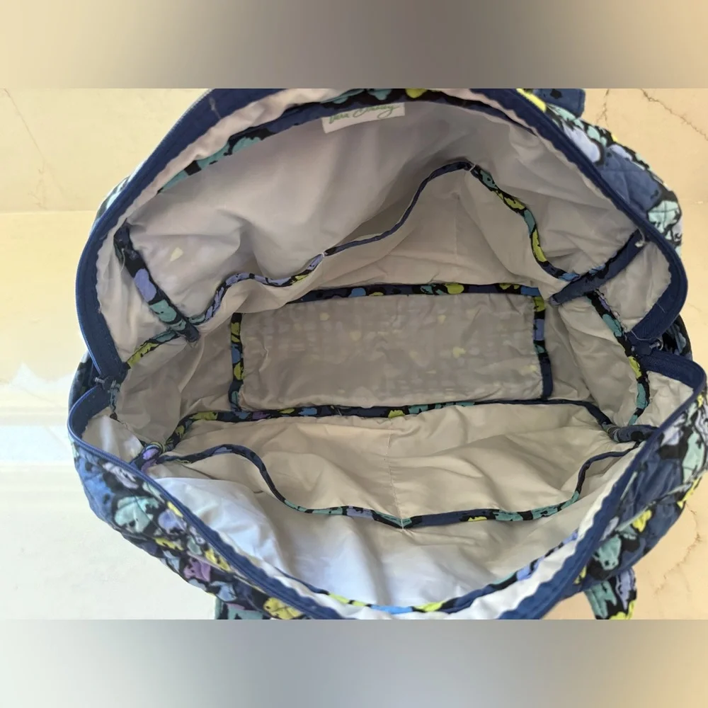 Vera Bradley Indigo Pop Quilted Diaper Bag Tote Blue Purple Green Shoulder Strap